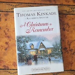 2006 Thomas Kinkade White, Blue & Red Holiday Cottage Book Cover
